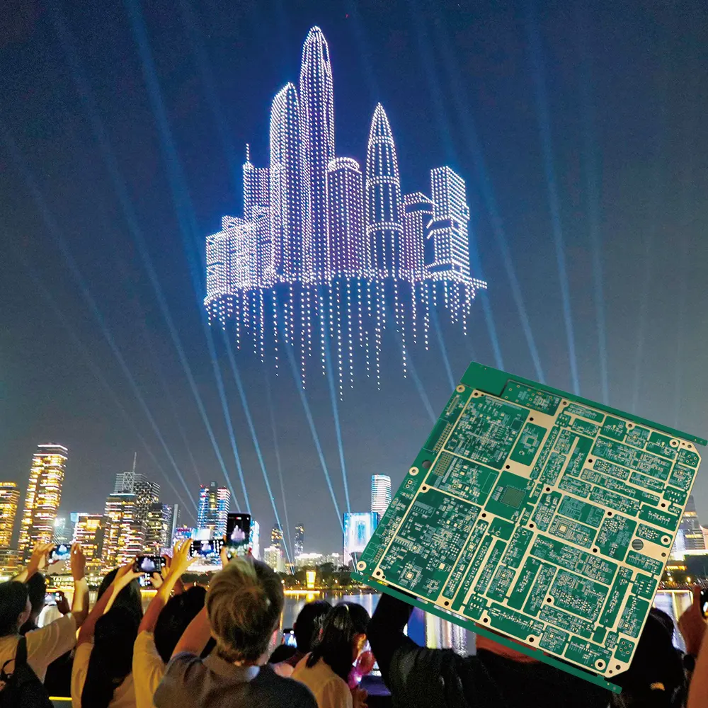 Тэхналогія друкаваных плат і друкаваных плат для сінхранізаваных светлавых шоу беспілотнікаў
