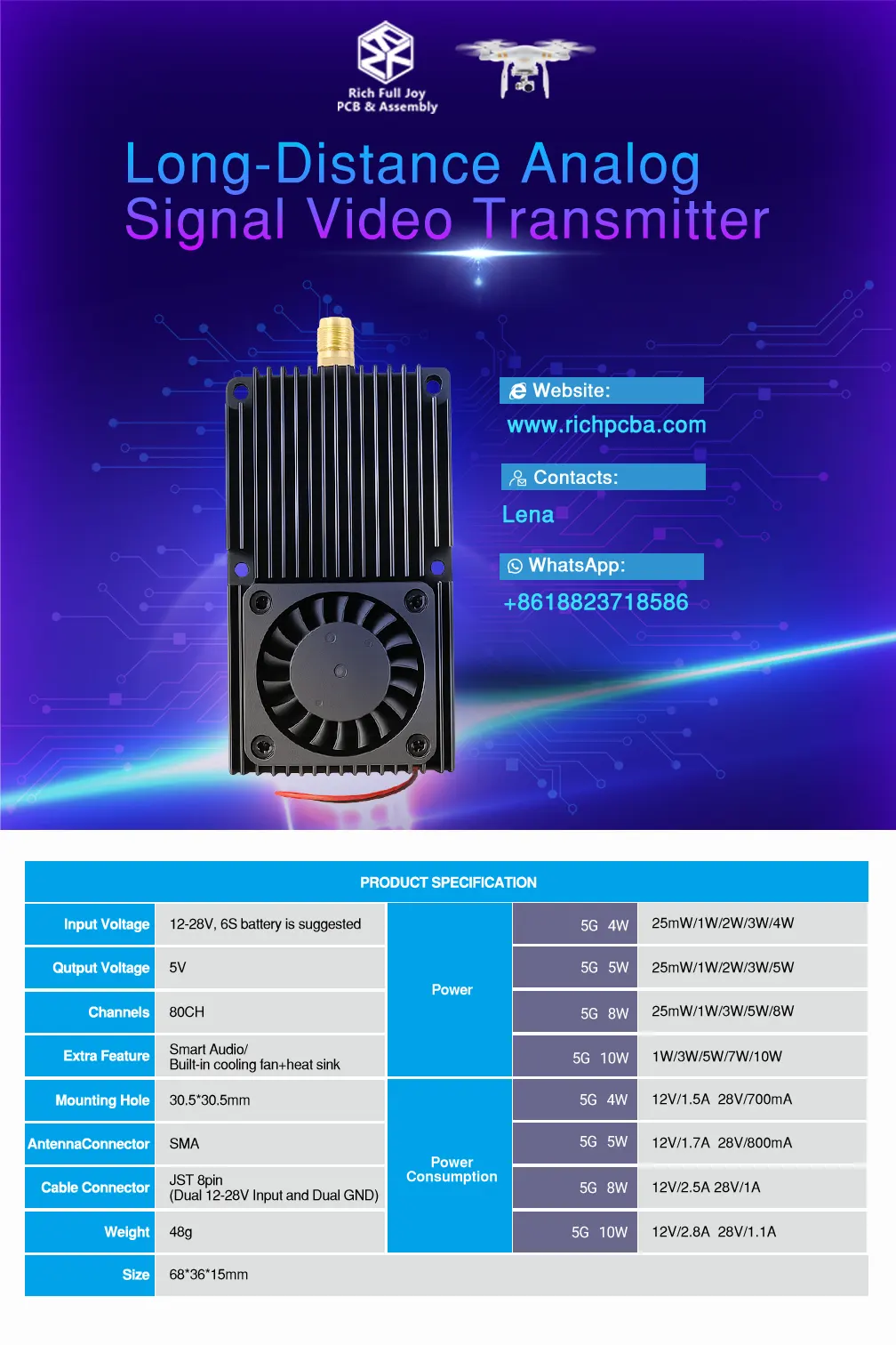 High-Power Drone VTX Modules: 5.8G/1.3G Long-Range FPV Transmitters up to 30km
