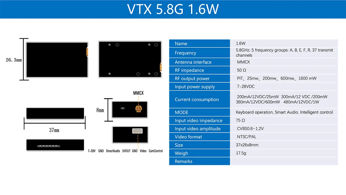 High-Power-Drone-VTX-Modules-5.8G-1.6w-Long-Range-FPV-Transmitters.webp