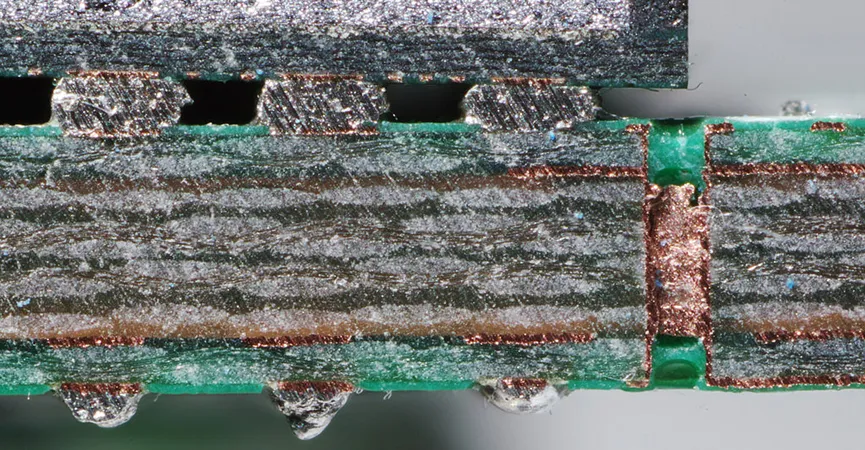 Multilayer RF PCB Metallographic Section.webp