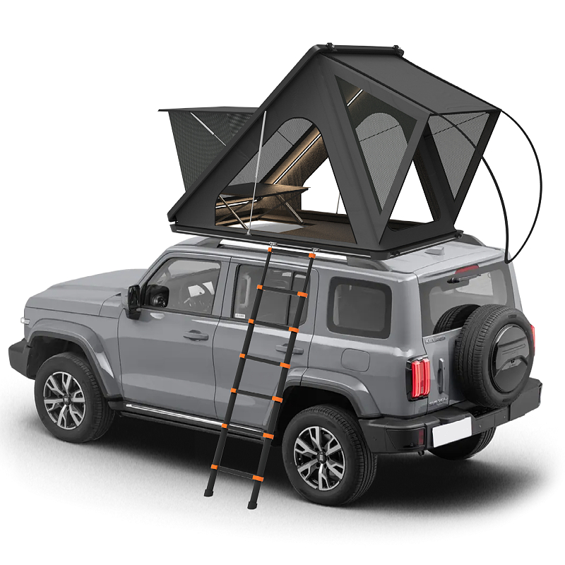 Hard Shell Rooftop Tent With SkyLight, Sunroof Entrance, Desk
