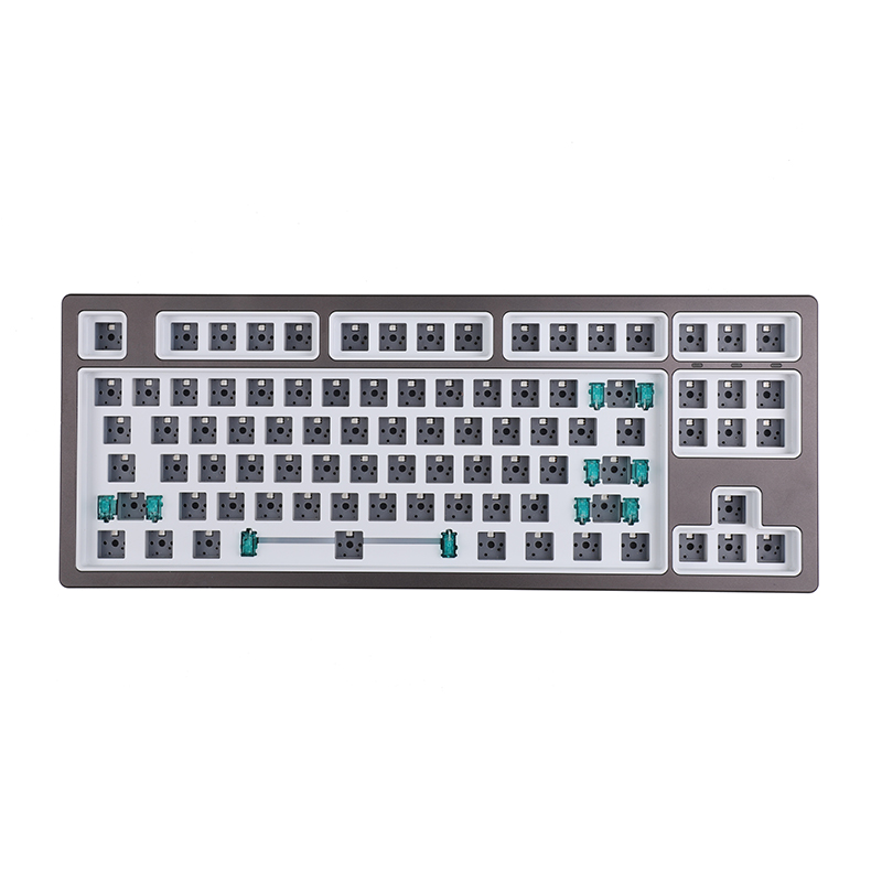 Mechanical Gaming Keyboard 87Keys Kit CNC Aluminum Case hot-swappable 1.68 mi...