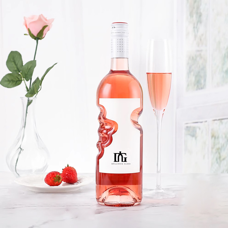 Manufacturer wholesale 500ml 750ml red wine bottle angel's hand special-shaped glass fruit juice wine beverage bottles