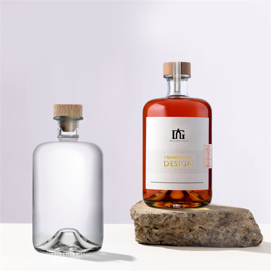 Hot sale round clear empty glass bottle 50cl 70cl 75cl rum liquro bottle gin vokda whisky spirits glass bottle
