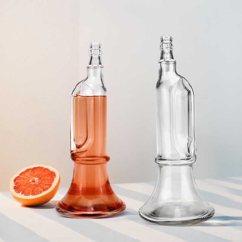 500ml special shape custom unique bottle clear empty botellas de vidrio spirits liquor bottle