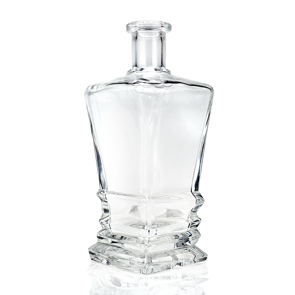 custom 500ml clear empty white gin transparent square tequila alcoholic drink vodka liquor bottle glass spirit bottle with cork
