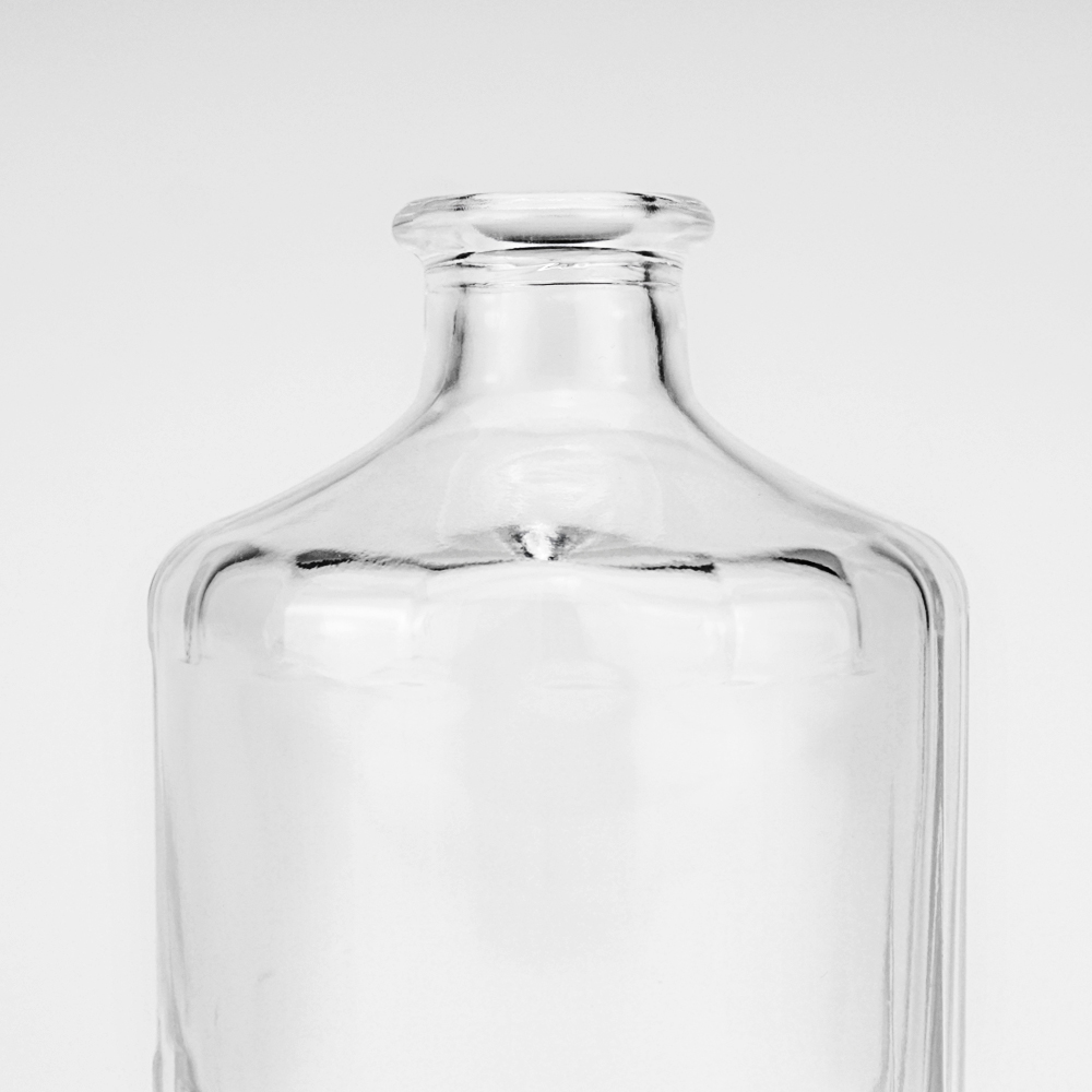 custom 500ml clear empty white gin transparent square tequila alcoholic drink vodka liquor bottle glass spirit bottle with cork