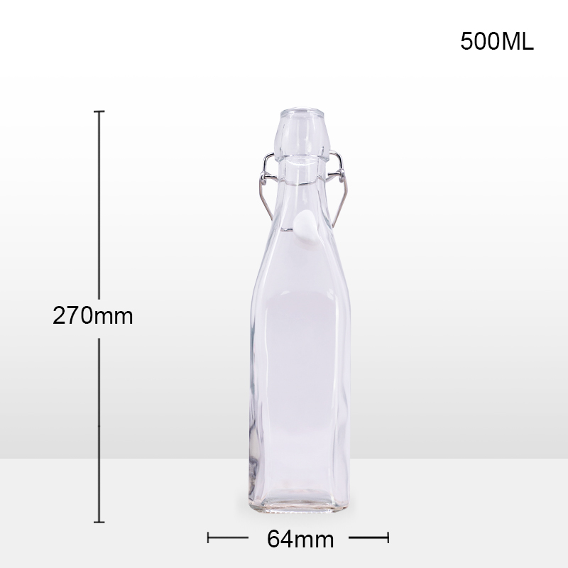 Custom Label 250Ml 500Ml Vintage Quilted Lemonade Milk Glass Bottles With Clamp Locking Lids