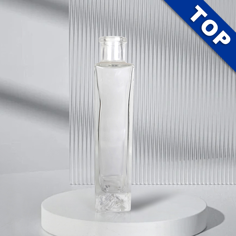 Square glass bottles Manufacture Custom 50ml 250ml Rum Vodka Liquor Glass Bottle