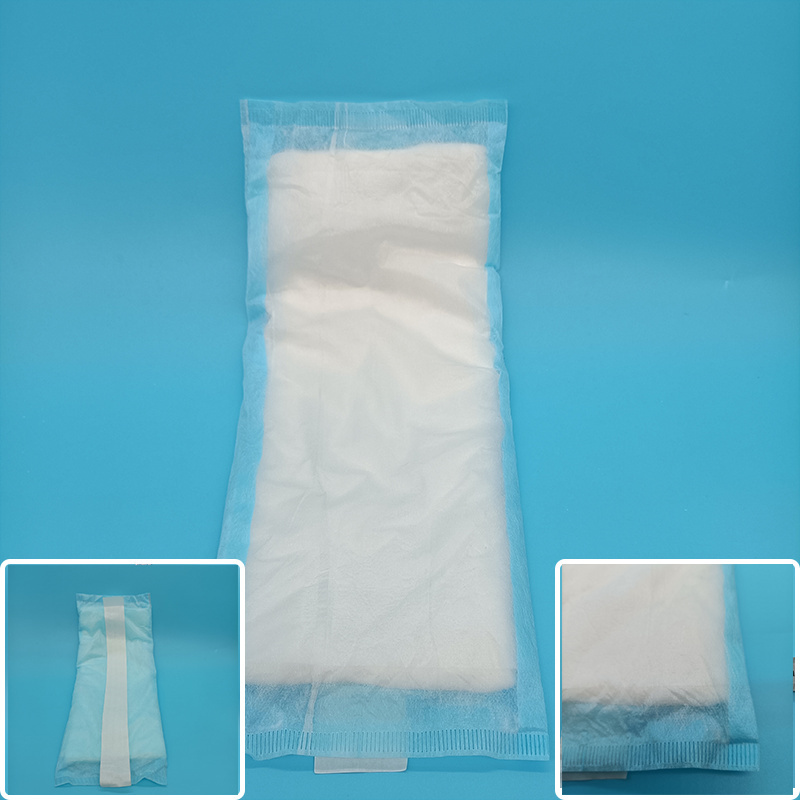 CCMPZ 410mm Hot-air Nonwoven Topsheet Backfilm Maternity Pad with Back Sticker