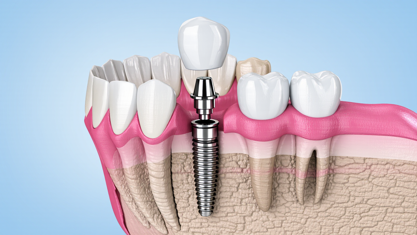 Two Piece Dental Implant For Preserving Jaw Bone Volume