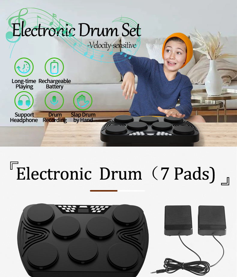 Electric Drum Kit Professional Musical InstrumentsMidi Electronic Drum Set-1 (2)49q