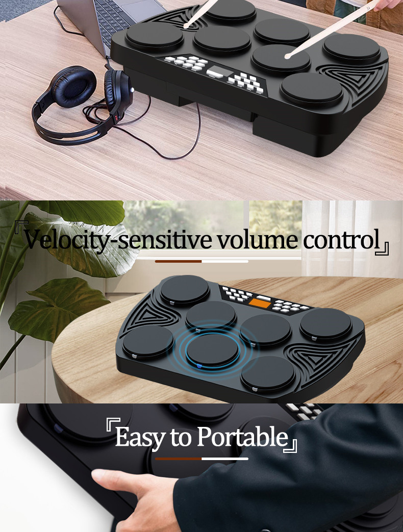Electric Drum Kit Professional Musical InstrumentsMidi Electronic Drum Set-1 (6)vkd