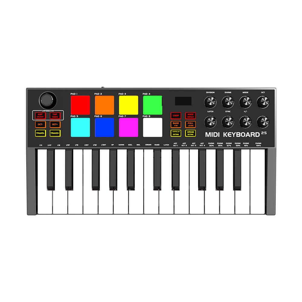 Midi клавиатура контроллер 25 клавиш konix MD03 профессиональное цифровое пианино музыкальный инструмент