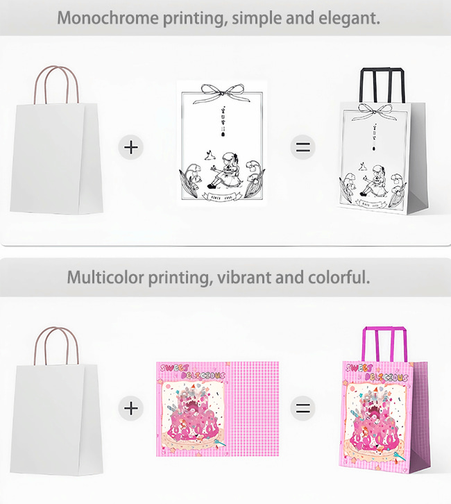 Biodegradable custom printed paper gift bags with your unique design and logo.