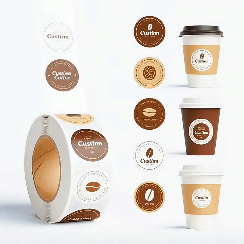 Custom Paper Coffee Labels Eco Friendly Waterproof Oil Resistant