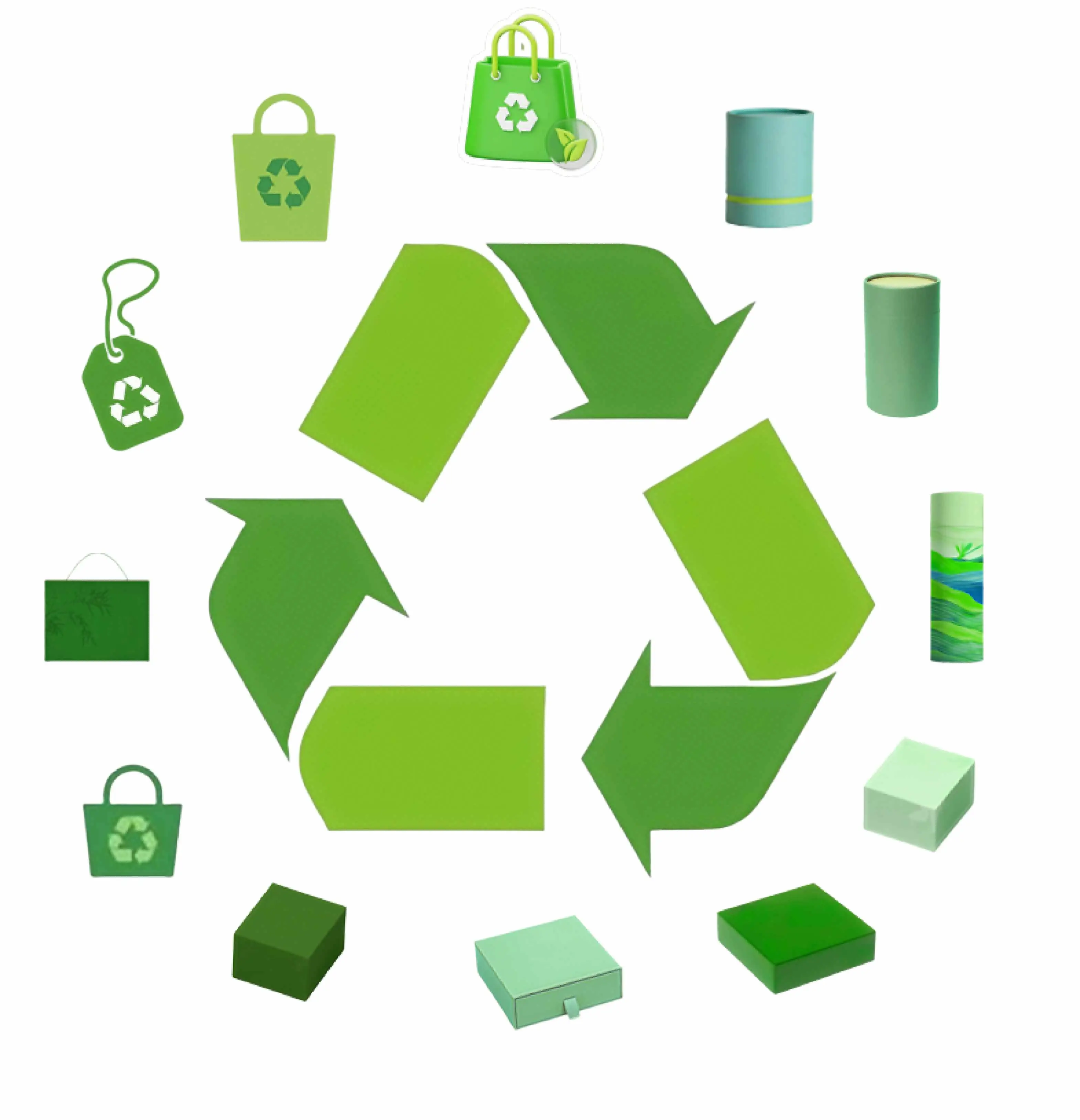 emballage en papier vert