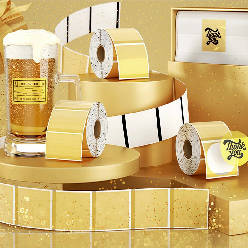 Po meri izdelane mat zlate samolepilne etikete – okolju prijazne in popolnoma prilagodljive