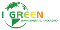 Logotipo de embalaje ecológico I GREEN