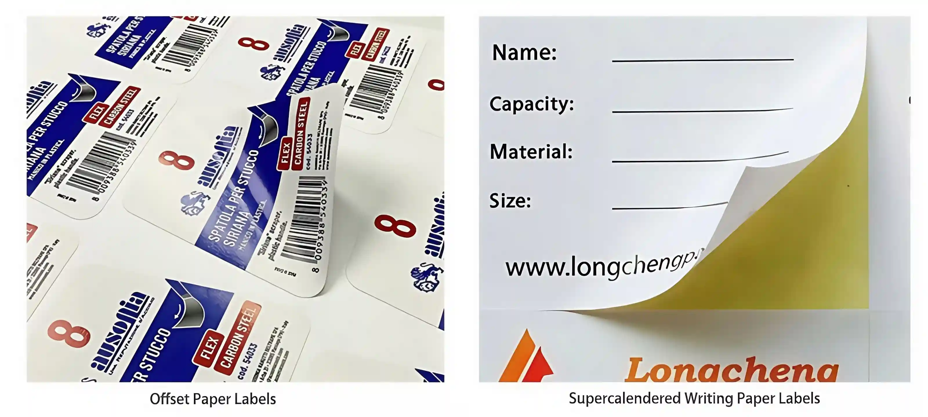 オフセット紙とスーパーカレンダー印刷された筆記用紙ラベル