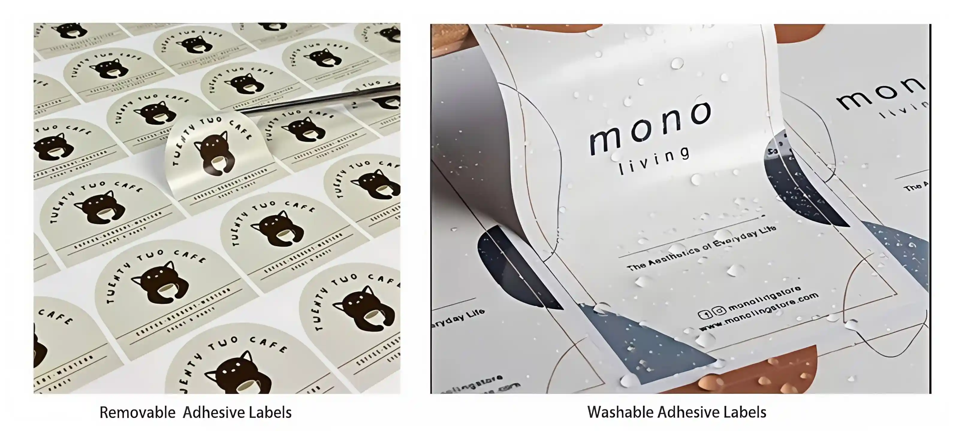 取り外し可能で洗える粘着ラベル