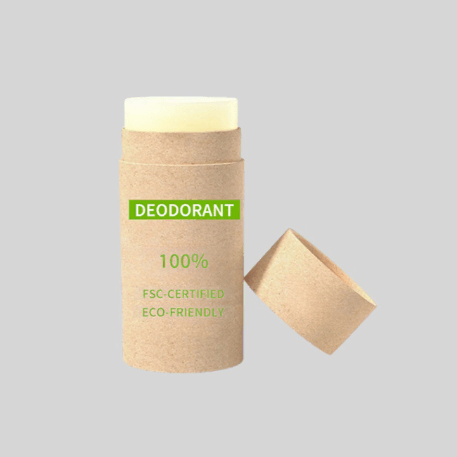 tubo de papel desodorante sostenible