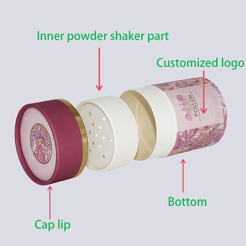 Custom white cardboard tube (LxWxH) for eco-friendly sea salt packaging.