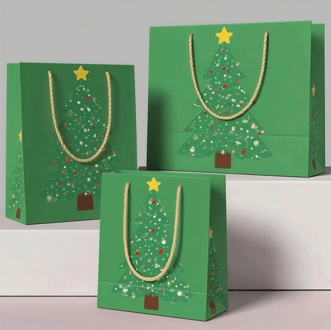 Túi quà Giáng sinh được thiết kế riêng, bao bì thân thiện với môi trường dành cho những món quà độc đáo và lễ kỷ niệm.