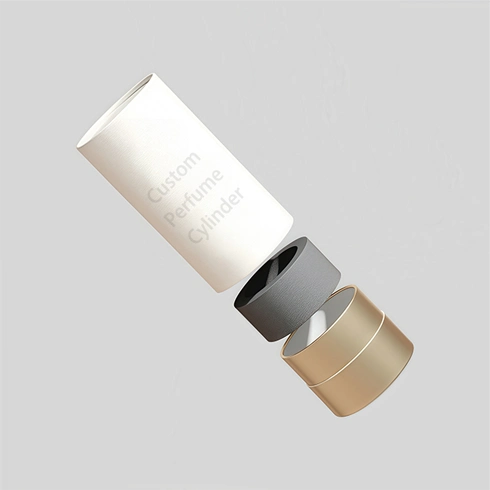 Custom perfume cylinder tubes, personalized and eco-friendly packaging for premium fragrances.