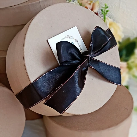 Christmas gift box close-up, high-quality eco-friendly material.