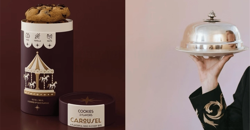 Custom eco-friendly cookie paper tube packaging.