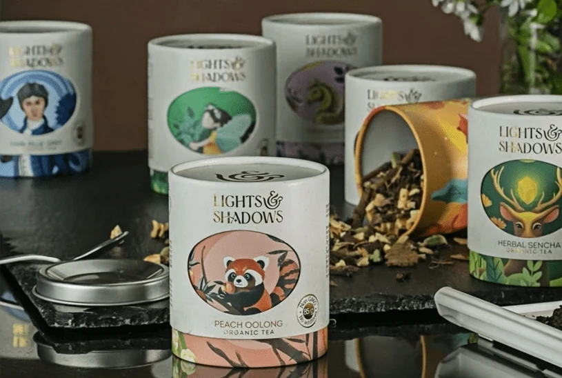 Customizable tea paper tube packaging for environmentally-friendly tea storage