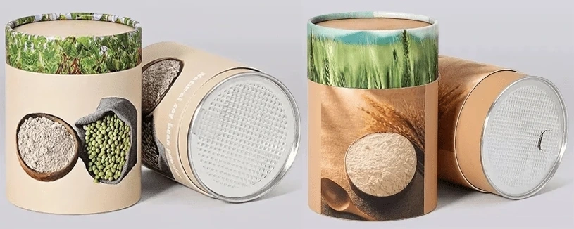 Eco-friendly custom easy-tear lid food paper tubes designed to preserve freshness and quality.