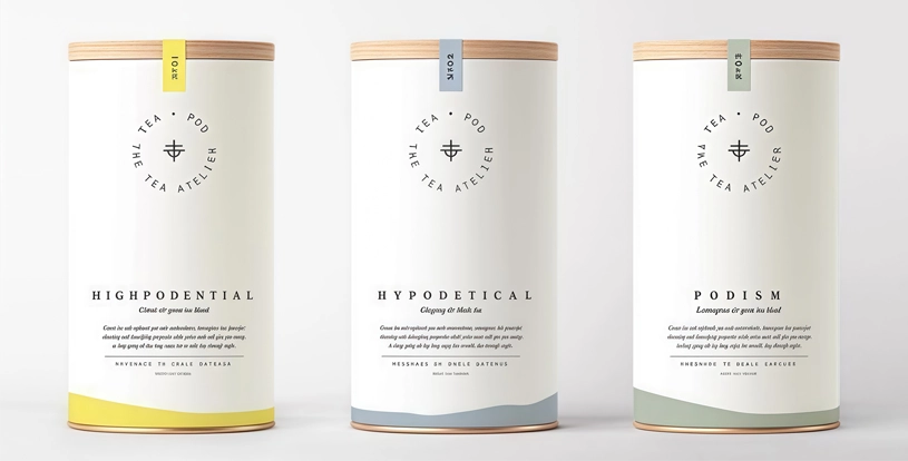 Paper tube with wooden lid for eco-friendly packaging.