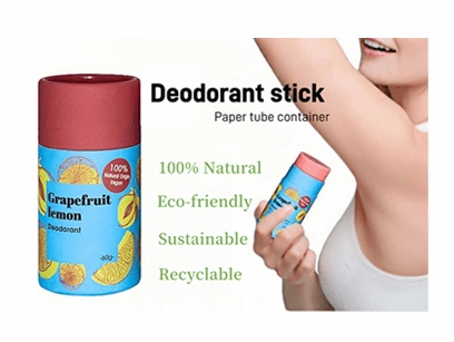 Tûpa silindirî ya kaxizî ya deodorantê ya jîngehparêz.