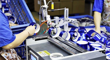 Factory quality control in process.