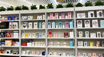 Paper box samples displayed to showcase custom packaging solutions.