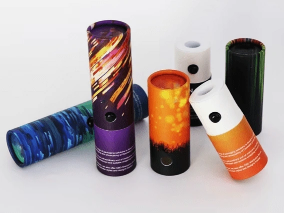 Child-safe paper tube packaging for secure chemical storage.