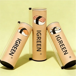 ਕਸਟਮ ਪੁਸ਼ ਪੌਪ ਸੁਸ਼ੀ ਰੋਲ ਪੇਪਰ ਟਿਊਬ ਪੈਕਜਿੰਗ।