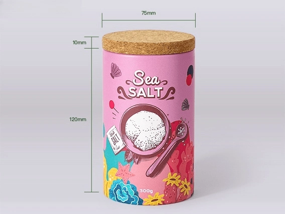 Customizable sea salt paper tubes for different packaging needs.