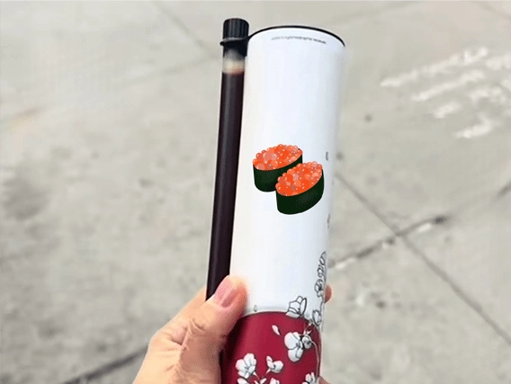 Custom sushi tube packaging with brand logo.