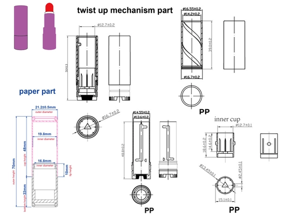 O le mamanu fa'apitoa o le paipa vali laugutu ma le paipa i totonu e feliuliua'i, le pito i lalo ua fa'amalosia, ma mea e le afaina ai le si'osi'omaga.