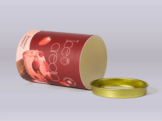 Opakowania na lody w niestandardowych tubach papierowych, przyjazne dla środowiska i trwałe.