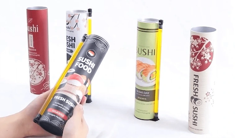 Brugerdefinerede sushi push pop papirrør emballage.