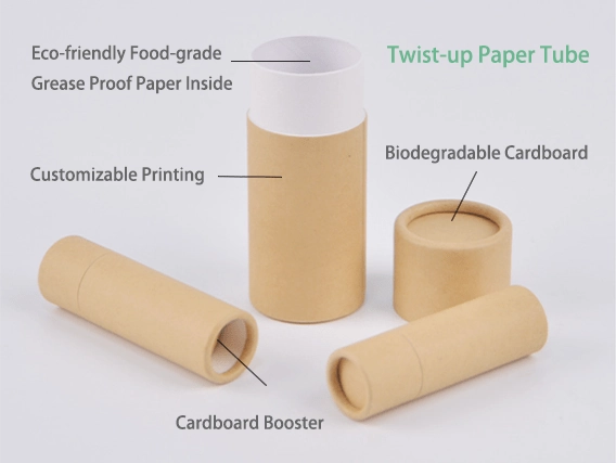 Kestävien deodoranttien ja huulirasvojen pakkausten rakenne ja materiaalit.