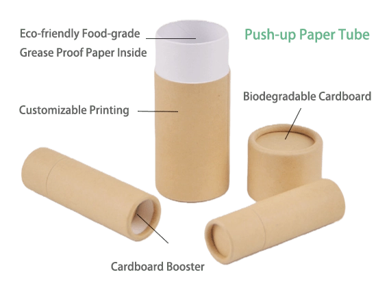 Aufsteckbare Deodorant-Papierhülsenstruktur.