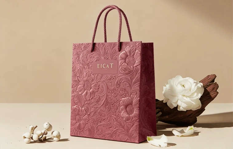 Specialty paper gift bags with unique textures, great for high-end personalized paper bags.