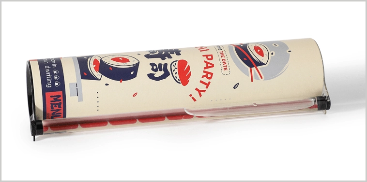 Custom sushi push pop paper tube packaging, eco-friendly, hygienic, and fun, perfect for sushi on the go.