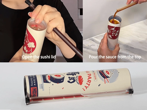 استخدام أنابيب السوشي سهلة الاستخدام لتناول السوشي بطريقة سهلة وصحية ومريحة.