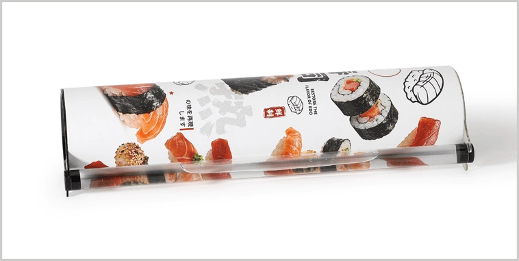 Viral sushi push pop tube packaging.